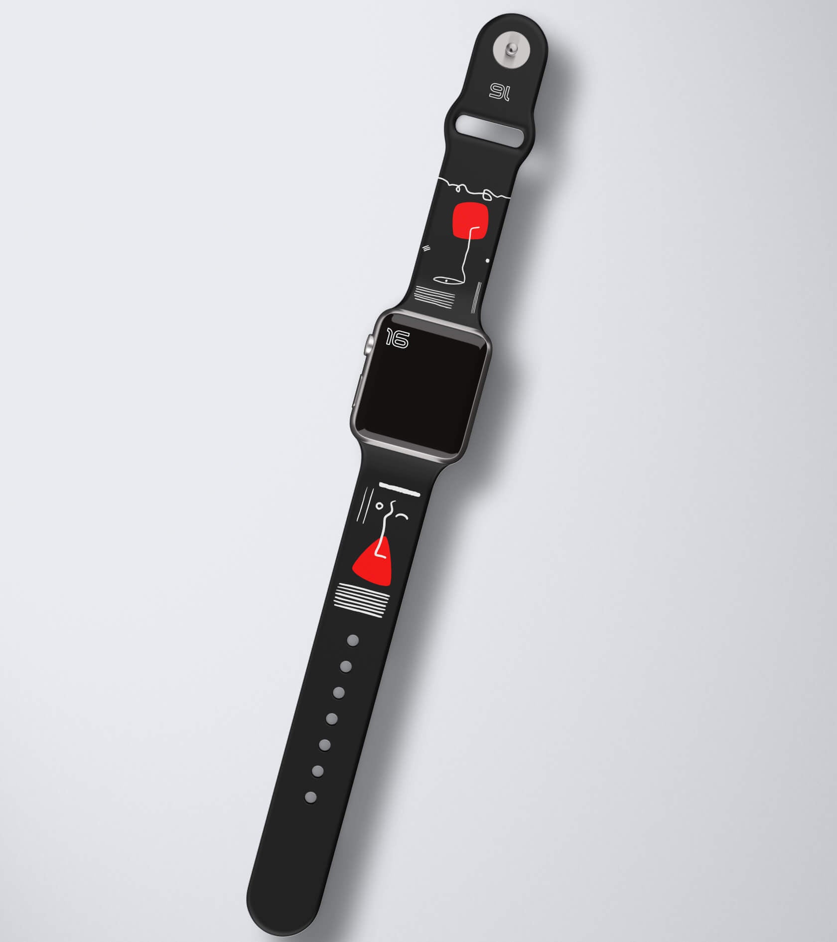 16bands Dark gray watch band art modern for Apple watch